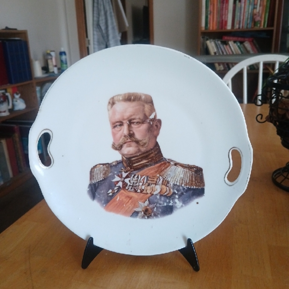 Vintage Decorative Plate with Military Portrait
